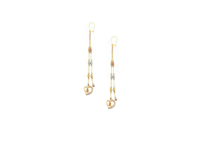 Three Tone Plated Mother Mary Dangler Earring